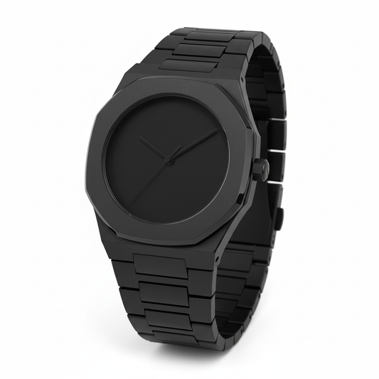 High-quality black minimalist watch